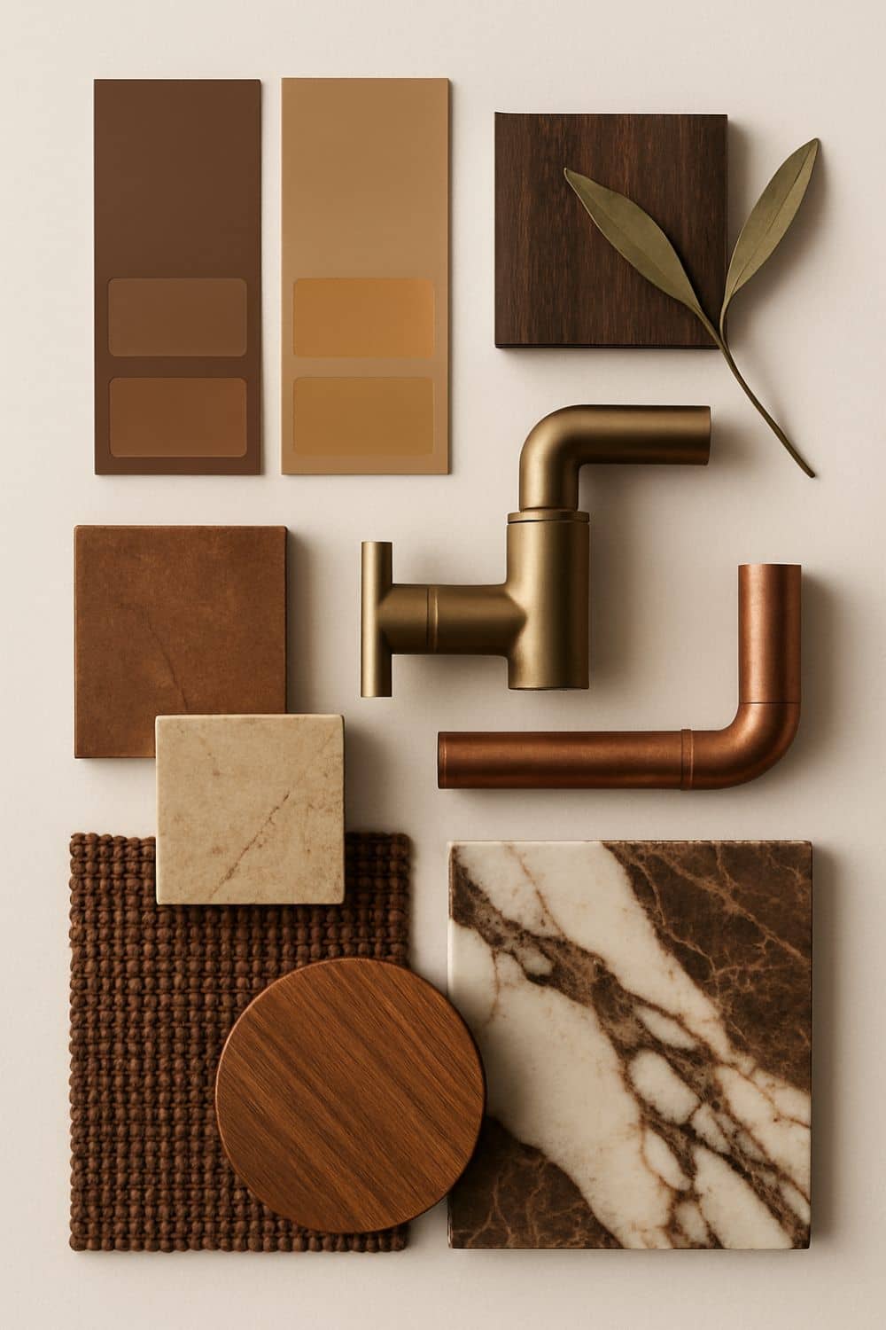 Braun & Erdtöne Interior Materialboard Moodboard