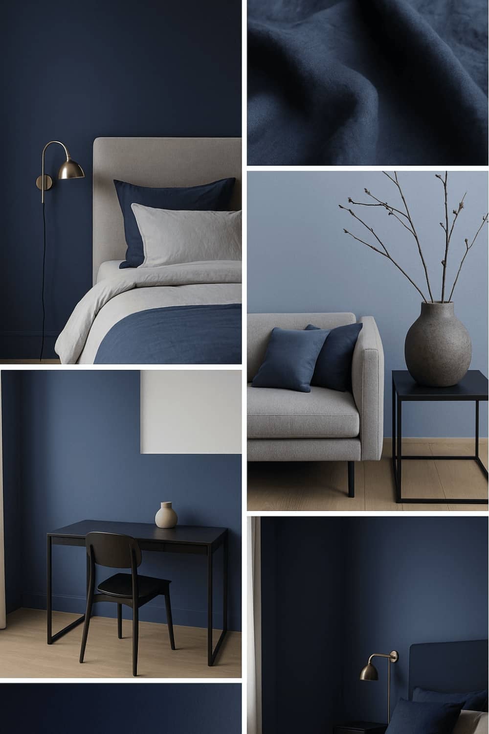 Farbwirkung Wandfarben Moodboard Blau
