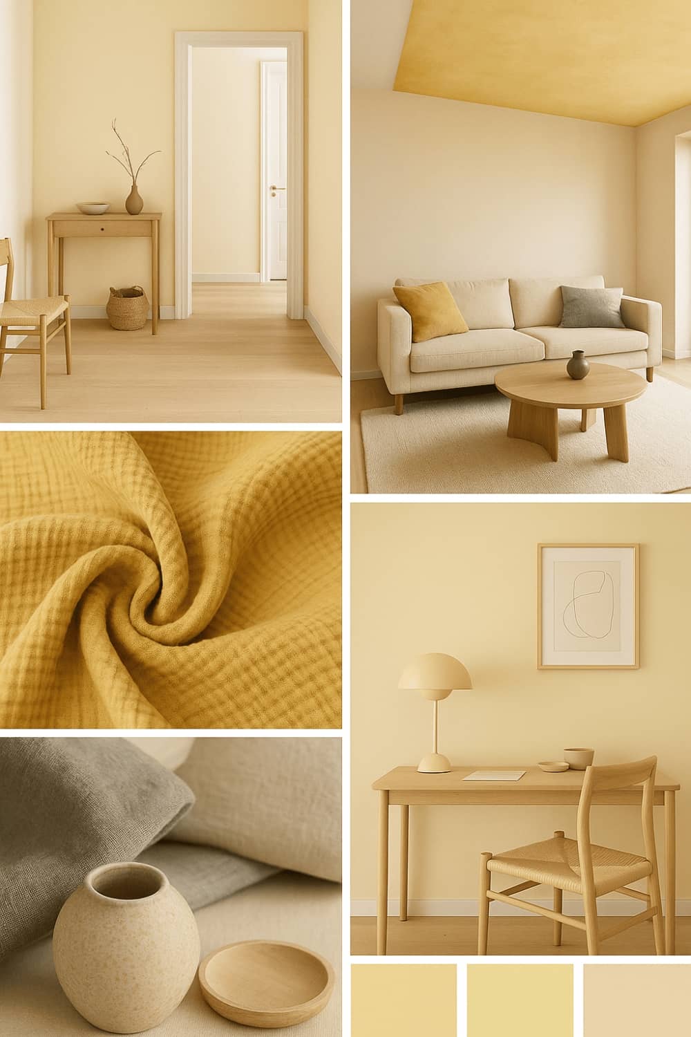 Farbwirkung Wandfarben Moodboard Gelb