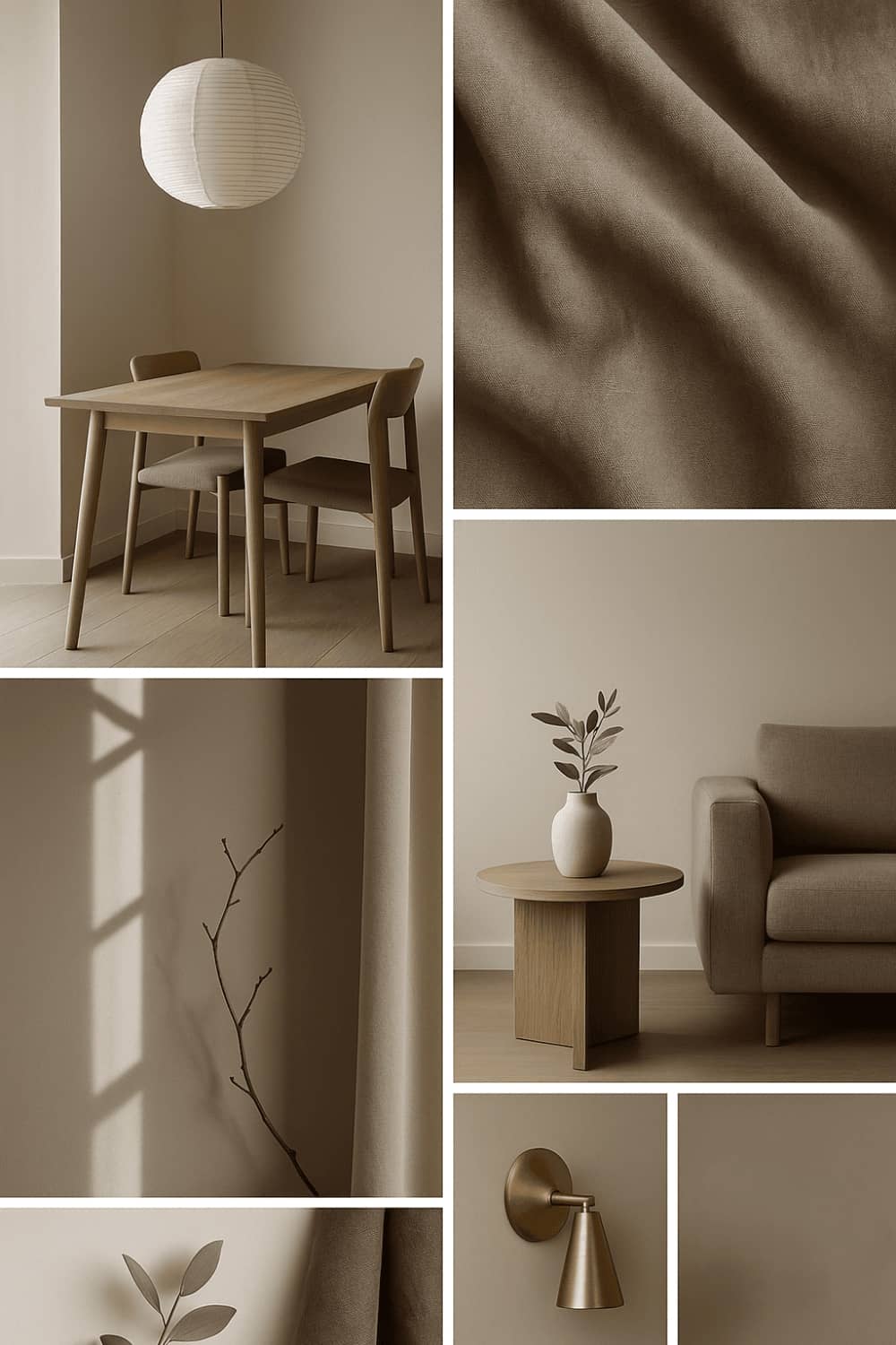 Farbwirkung Wandfarben Moodboard Greige