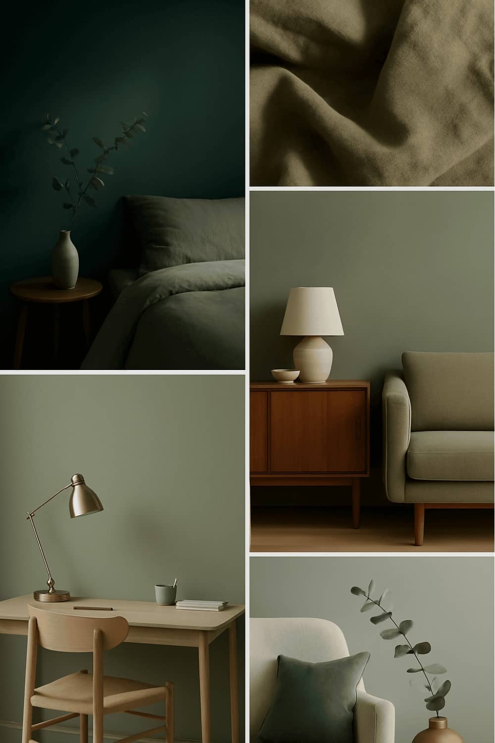 Farbwirkung Wandfarben Moodboard Grün