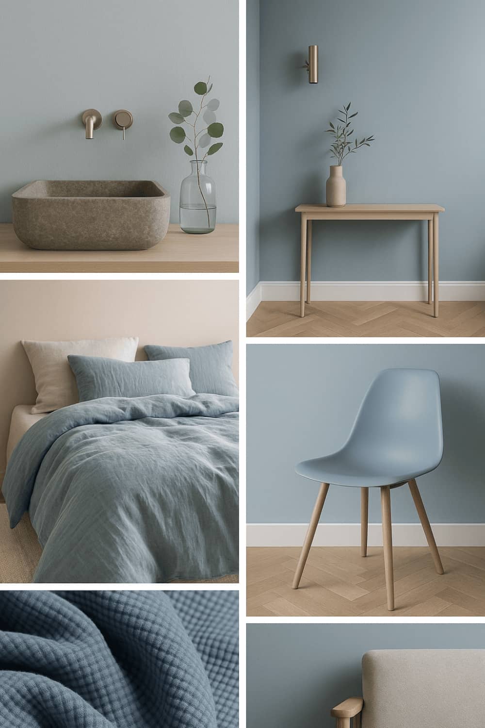 Farbwirkung Wandfarben Moodboard Hellblau