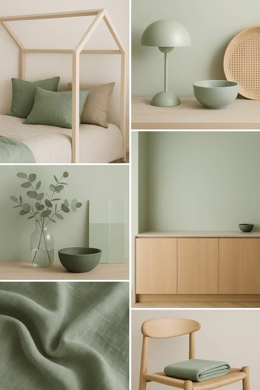 Farbwirkung Wandfarben Moodboard Hellgrün