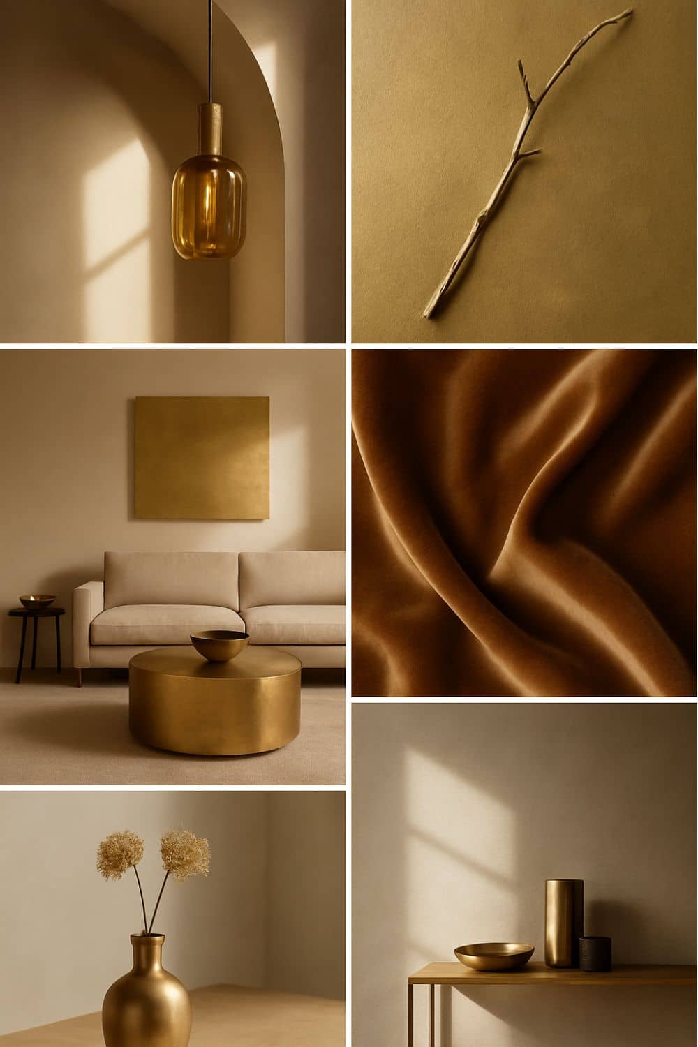 Farbwirkung Moodboard Metall Kupfer Messing