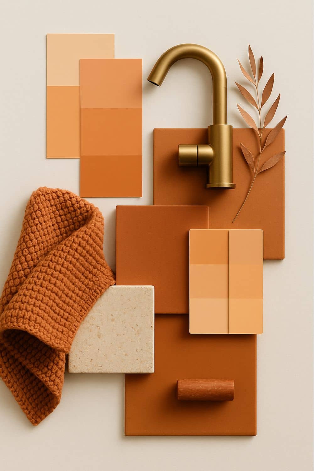 Orange & Apricot Interior Materialboard Moodboard