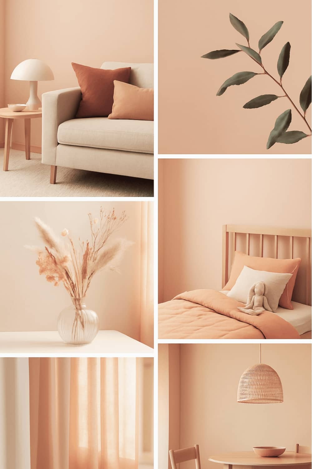 Farbwirkung Wandfarben Moodboard Orange & Apricot