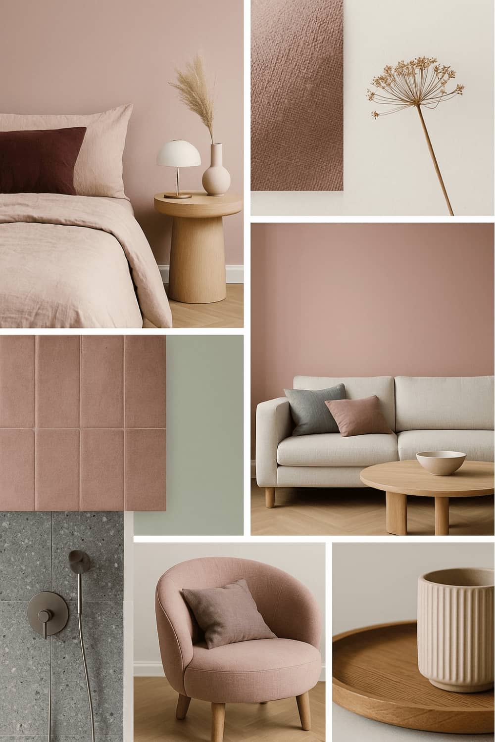 Farbwirkung Wandfarben Moodboard Rosa & Pink
