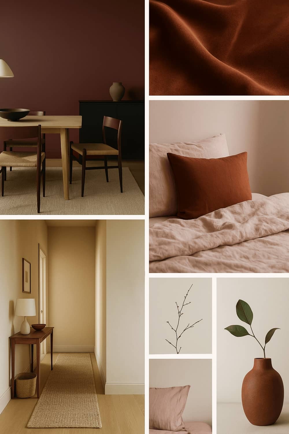 Farbwirkung Wandfarben Moodboard Rot