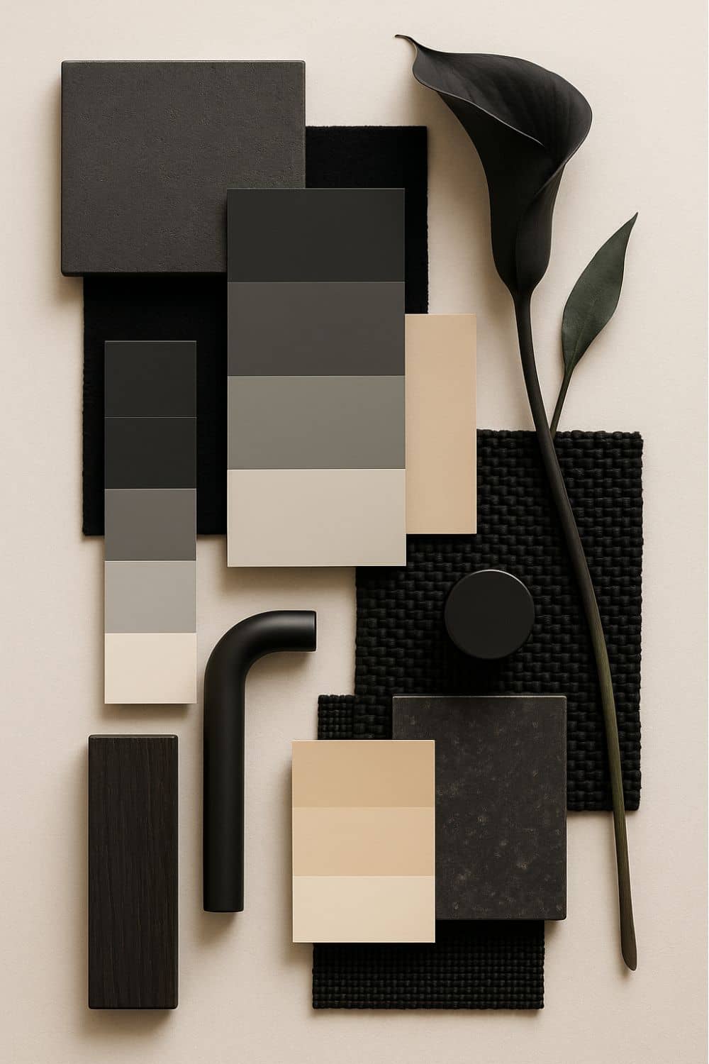 Schwarz Interior Materialboard Moodboard