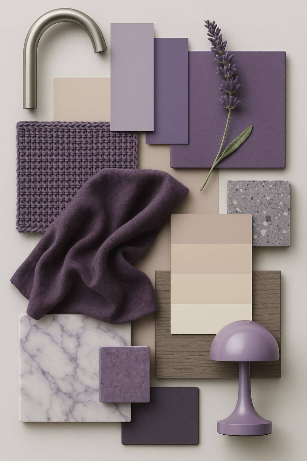 Violett & Lila Interior Materialboard Moodboard